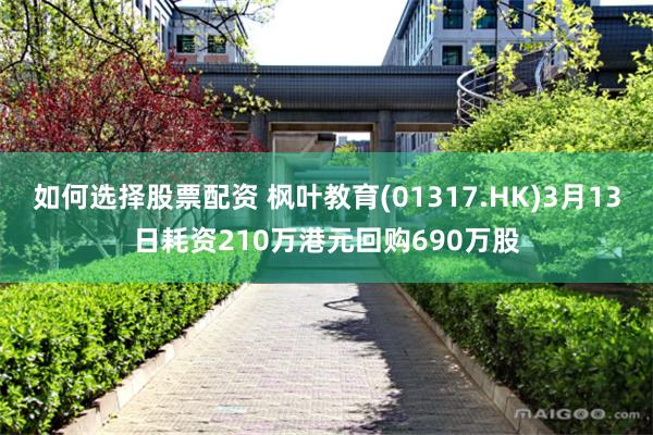 如何选择股票配资 枫叶教育(01317.HK)3月13日耗资210万港元回购690万股