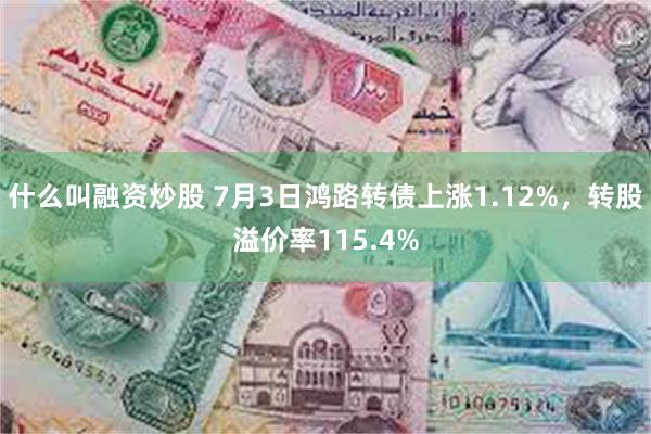 什么叫融资炒股 7月3日鸿路转债上涨1.12%，转股溢价率115.4%
