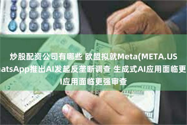 炒股配资公司有哪些 欧盟拟就Meta(META.US)在WhatsApp推出AI发起反垄断调查 生成式AI应用面临更强审查